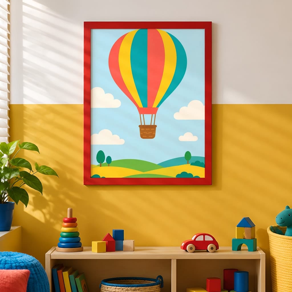 Kids Room Frame Mockup — Playroom Wall Art PSD Templates (20 Scenes): mockup scene 6 of 20