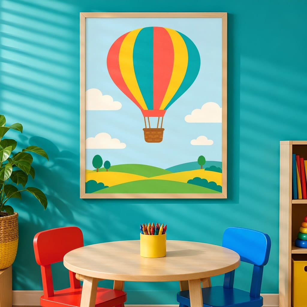 Kids Room Frame Mockup — Playroom Wall Art PSD Templates (20 Scenes): mockup scene 7 of 20