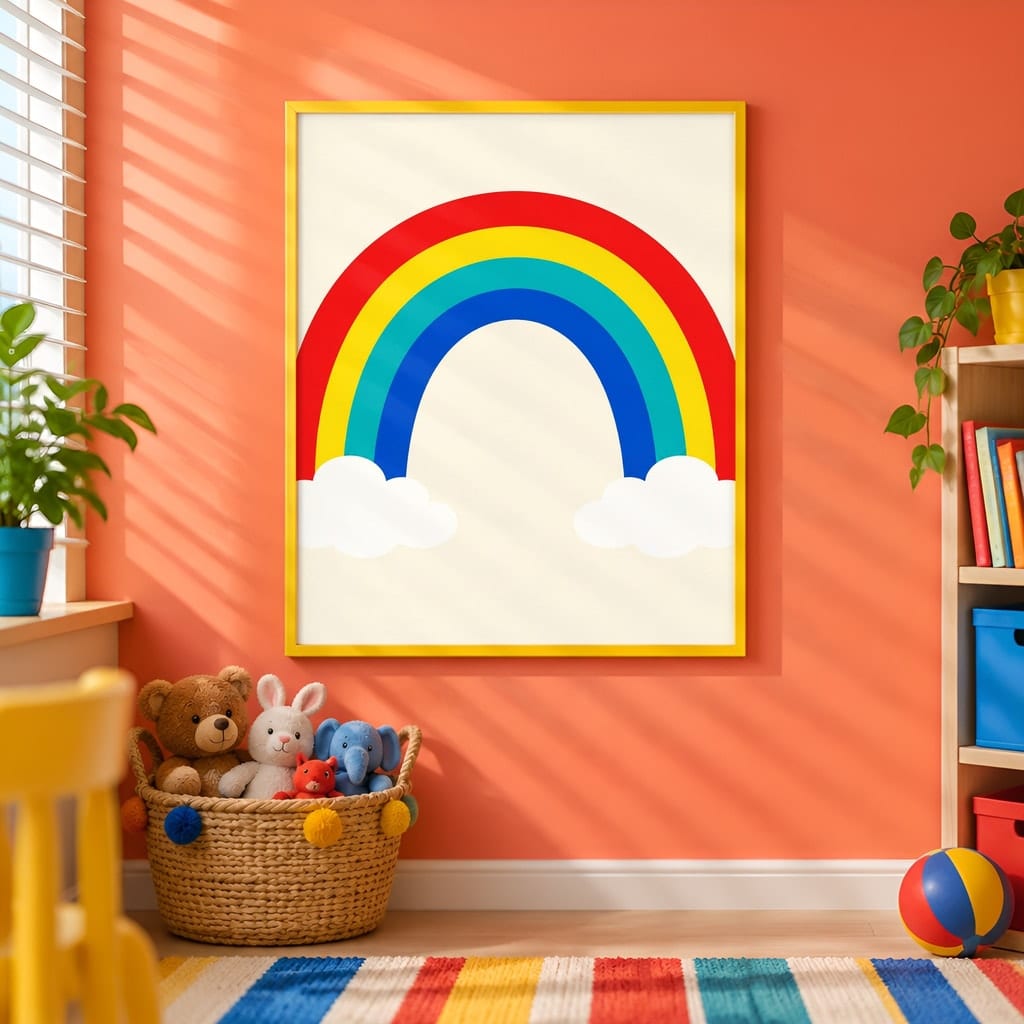 Kids Room Frame Mockup — Playroom Wall Art PSD Templates (20 Scenes): mockup scene 8 of 20