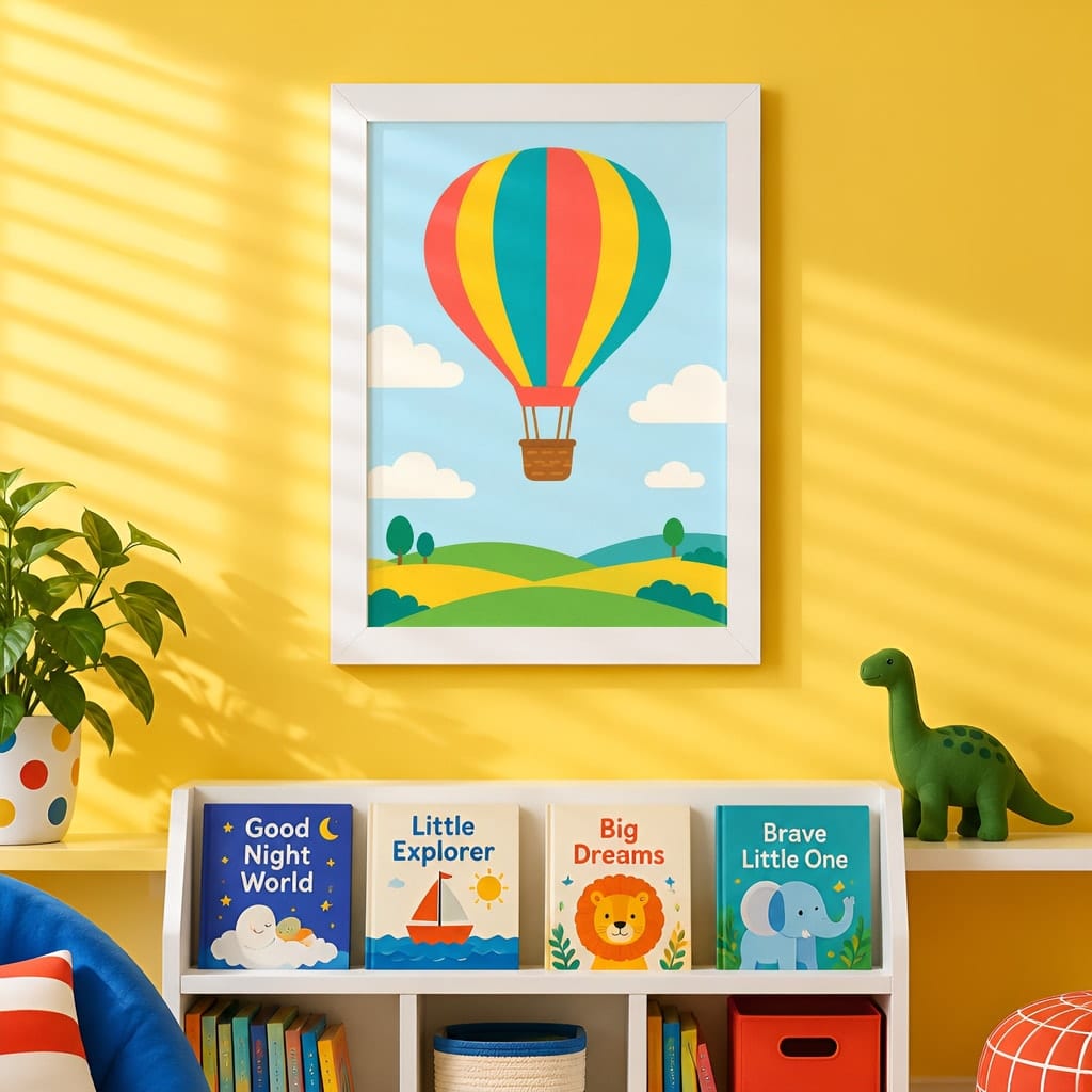 Kids Room Frame Mockup — Playroom Wall Art PSD Templates (20 Scenes): mockup scene 9 of 20