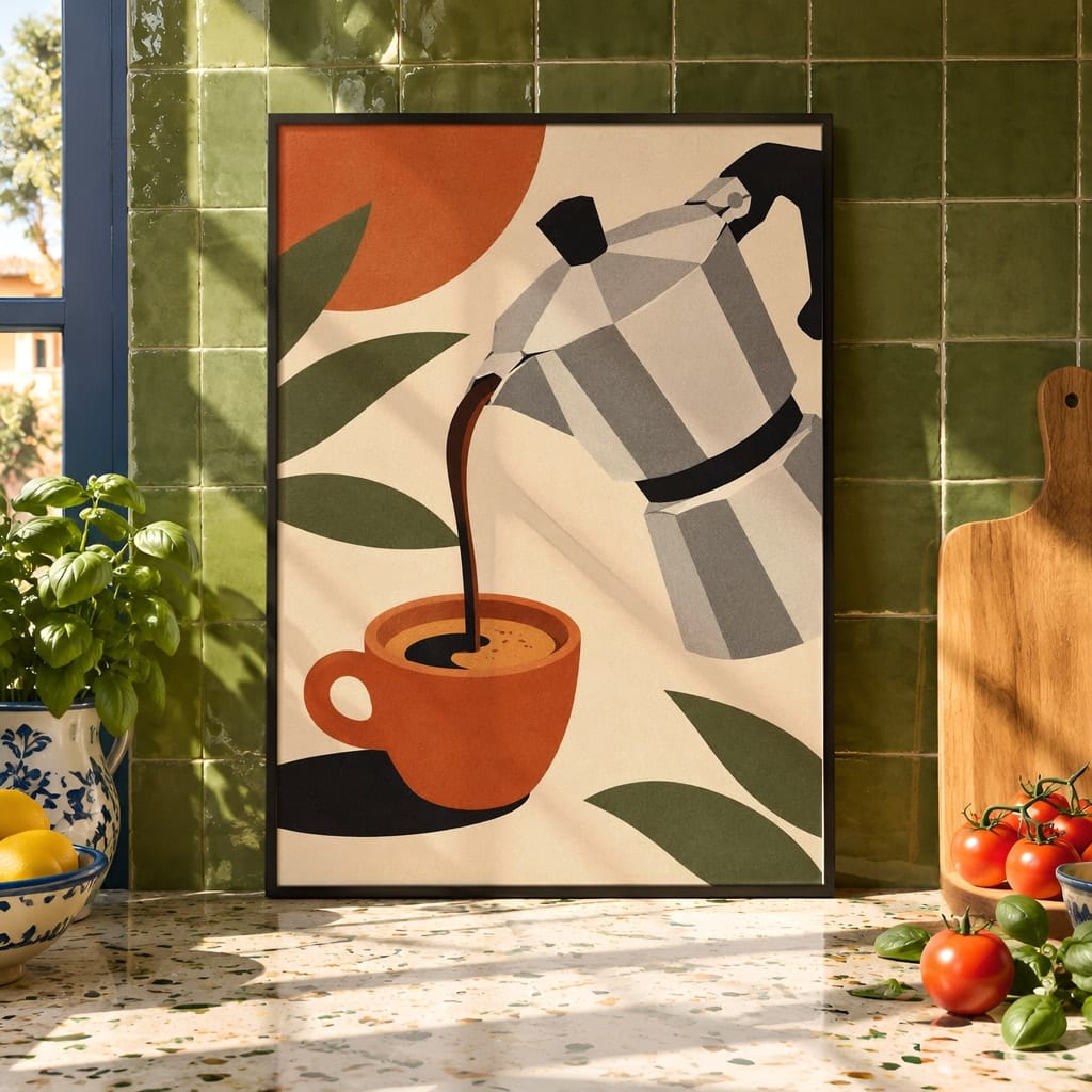 Coffee Bar Wall Art Mockup — Kitchen Frame PSD Templates (20 Scenes): mockup scene 10 of 20
