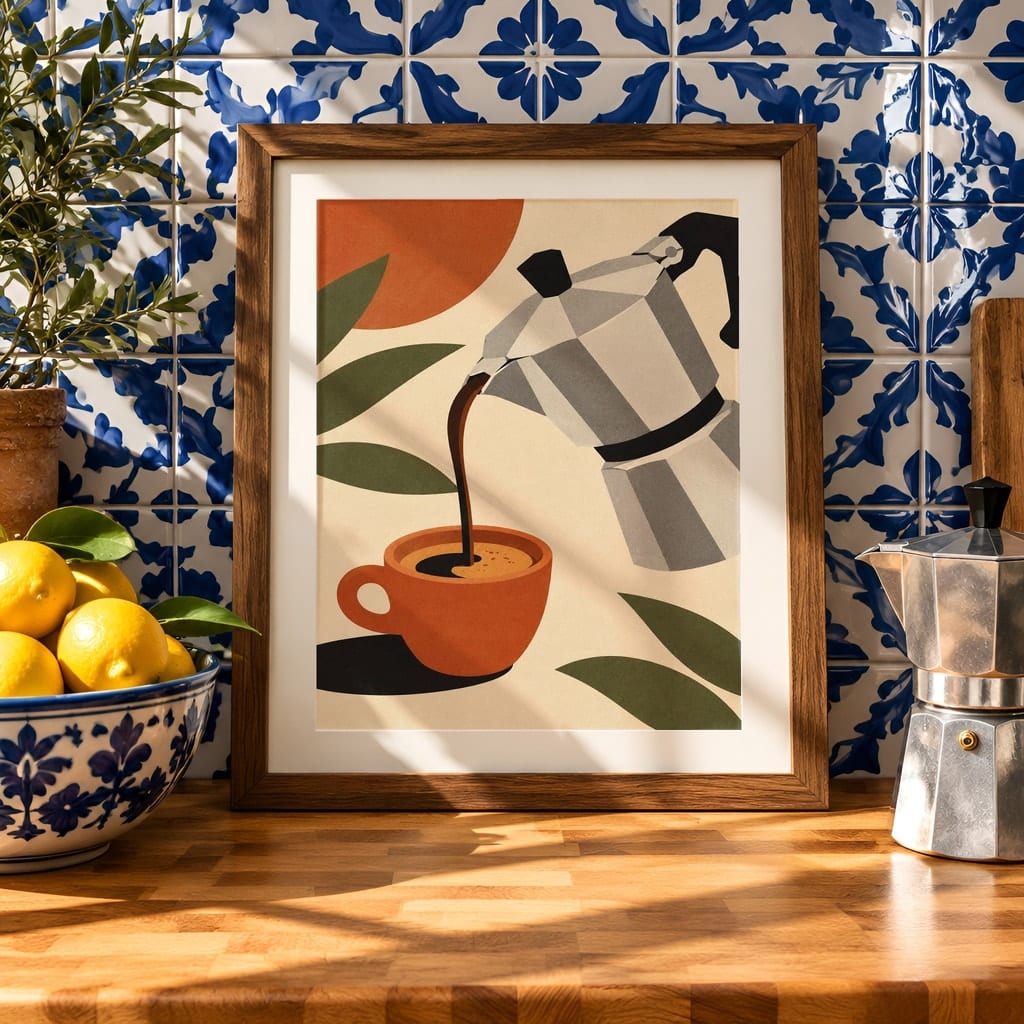Coffee Bar Wall Art Mockup — Kitchen Frame PSD Templates (20 Scenes): mockup scene 11 of 20