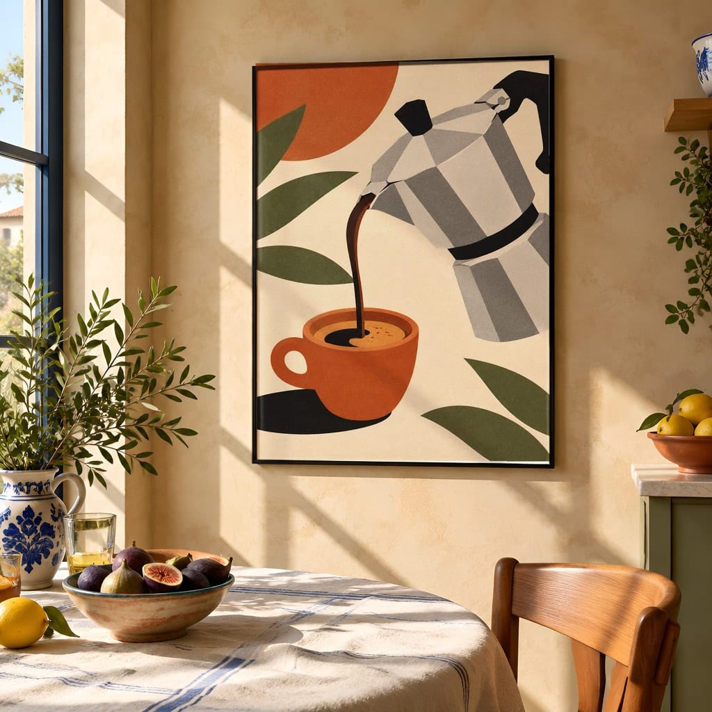 Coffee Bar Wall Art Mockup — Kitchen Frame PSD Templates (20 Scenes): mockup scene 14 of 20