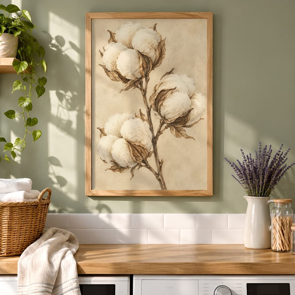 Laundry Room Frame Mockup Bundle — 40 Vertical Laundry and Utility Room Wall Art PSD Mockups — first mockup scene from the pack