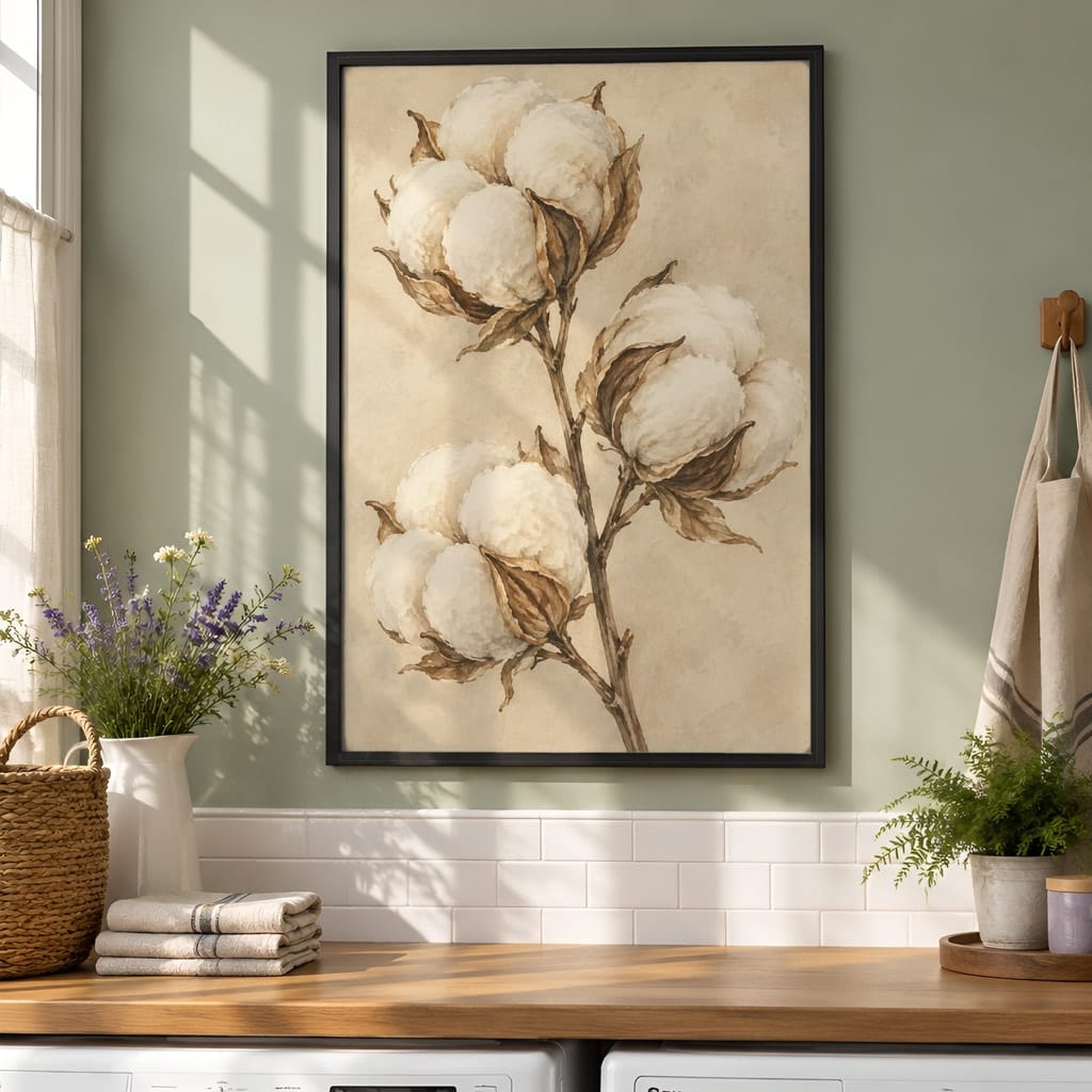 Laundry Room Frame Mockup Bundle — 40 Vertical Laundry and Utility Room Wall Art PSD Mockups: mockup scene 17 of 40