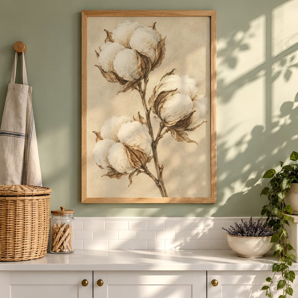 Laundry Room Frame Mockup Bundle — 40 Vertical Laundry and Utility Room Wall Art PSD Mockups: mockup scene 21 of 40