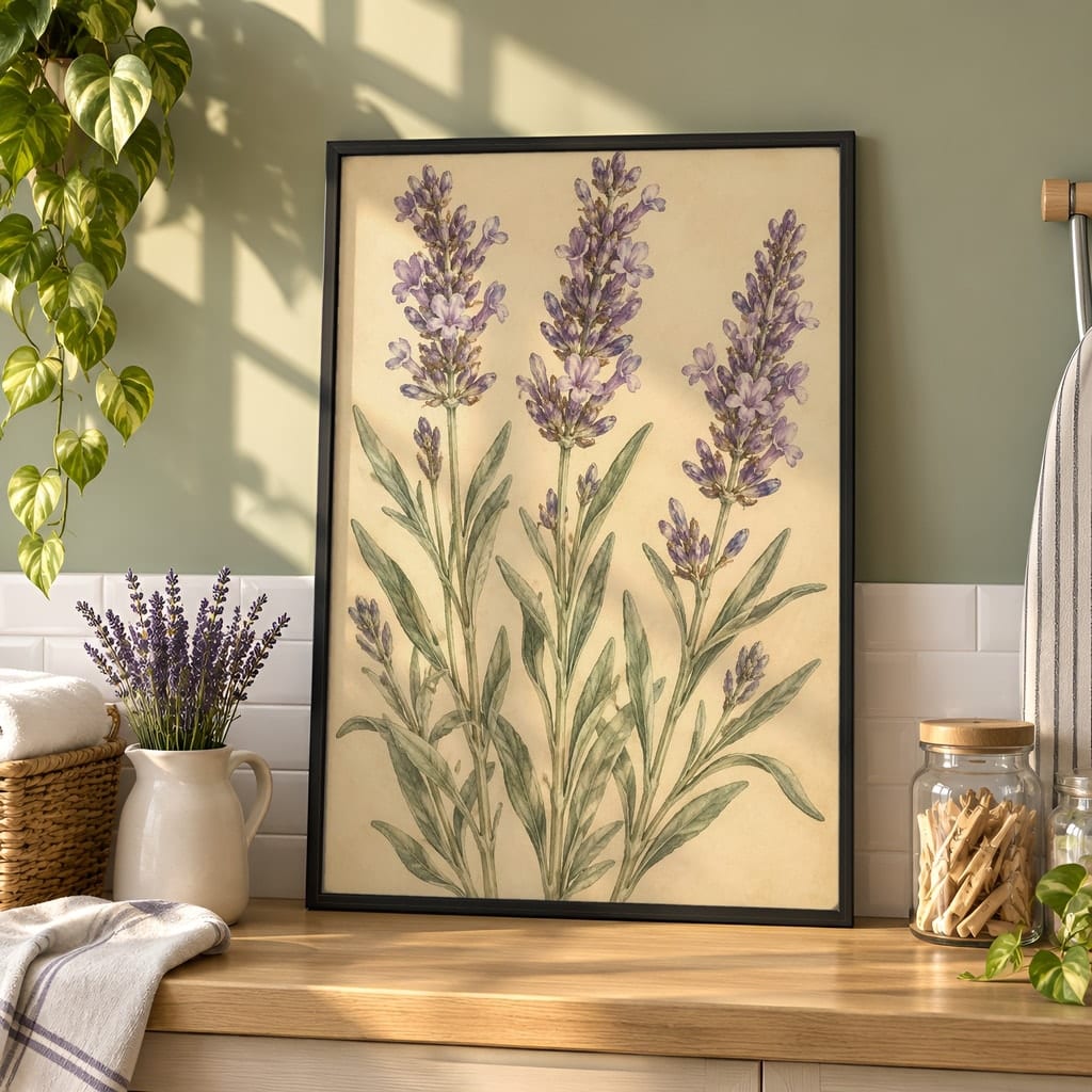 Laundry Room Frame Mockup Bundle — 40 Vertical Laundry and Utility Room Wall Art PSD Mockups: mockup scene 22 of 40