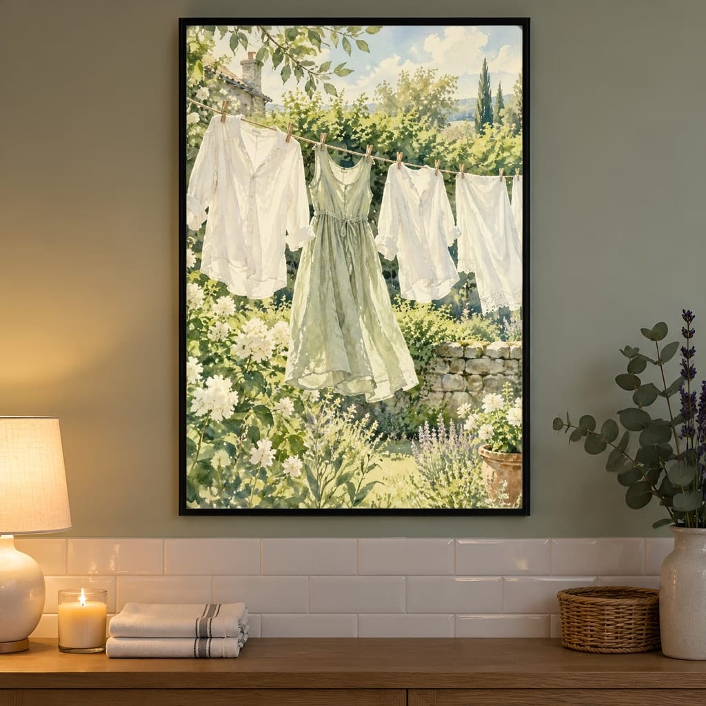 Laundry Room Frame Mockup Bundle — 40 Vertical Laundry and Utility Room Wall Art PSD Mockups: mockup scene 40 of 40
