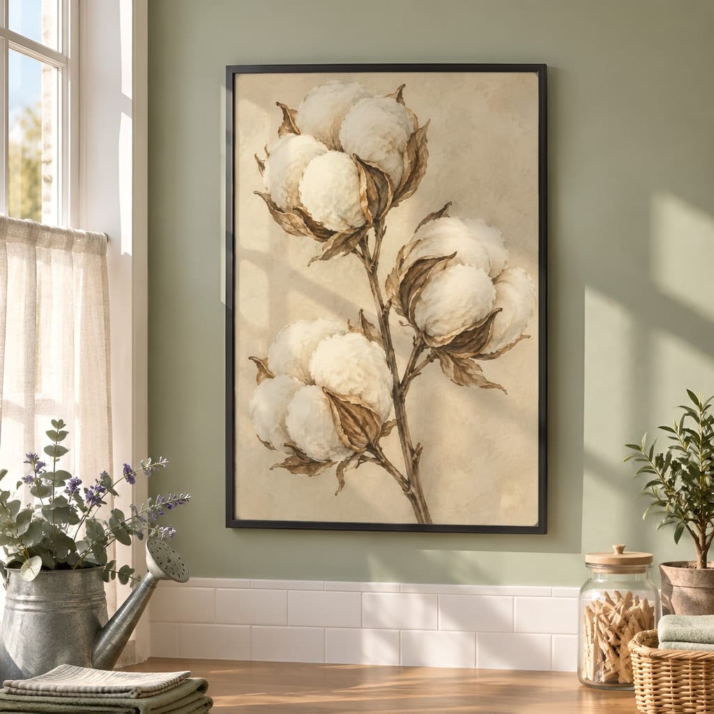 Laundry Room Frame Mockup Bundle — 40 Vertical Laundry and Utility Room Wall Art PSD Mockups: mockup scene 5 of 40