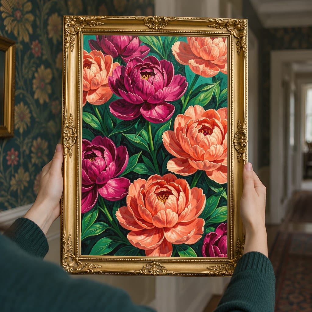 Maximalist Wallpaper Frame Mockup — Bold Pattern Room Wall Art PSD Templates (40 Scenes): mockup scene 12 of 40