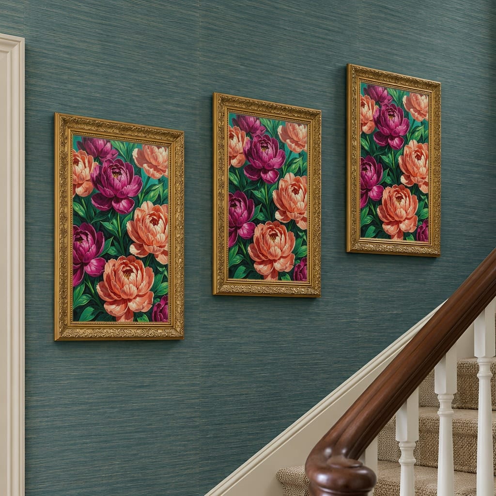 Maximalist Wallpaper Frame Mockup — Bold Pattern Room Wall Art PSD Templates (40 Scenes): mockup scene 13 of 40