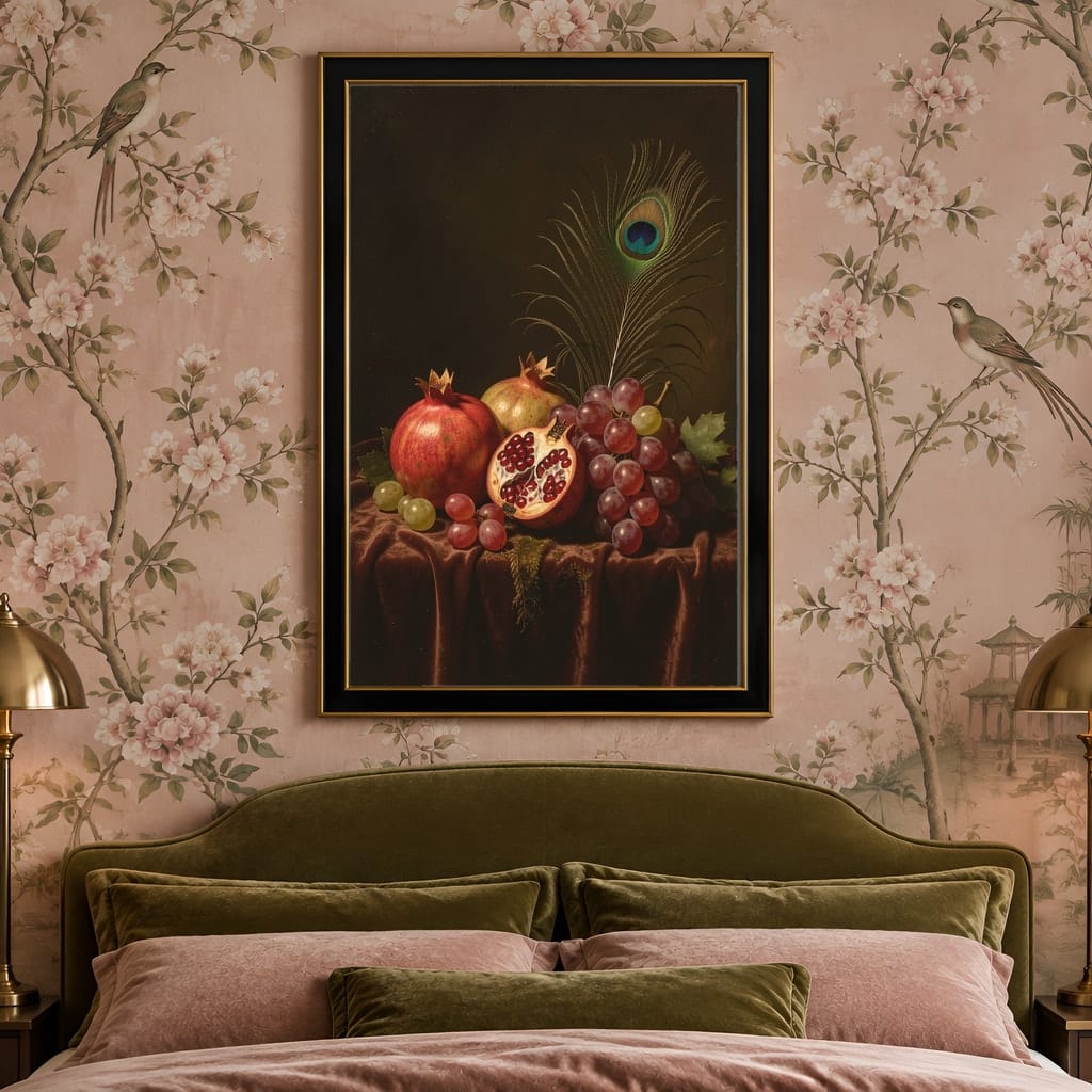 Maximalist Wallpaper Frame Mockup — Bold Pattern Room Wall Art PSD Templates (40 Scenes): mockup scene 14 of 40