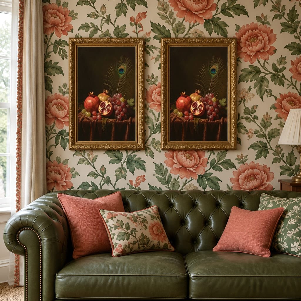 Maximalist Wallpaper Frame Mockup — Bold Pattern Room Wall Art PSD Templates (40 Scenes): mockup scene 17 of 40