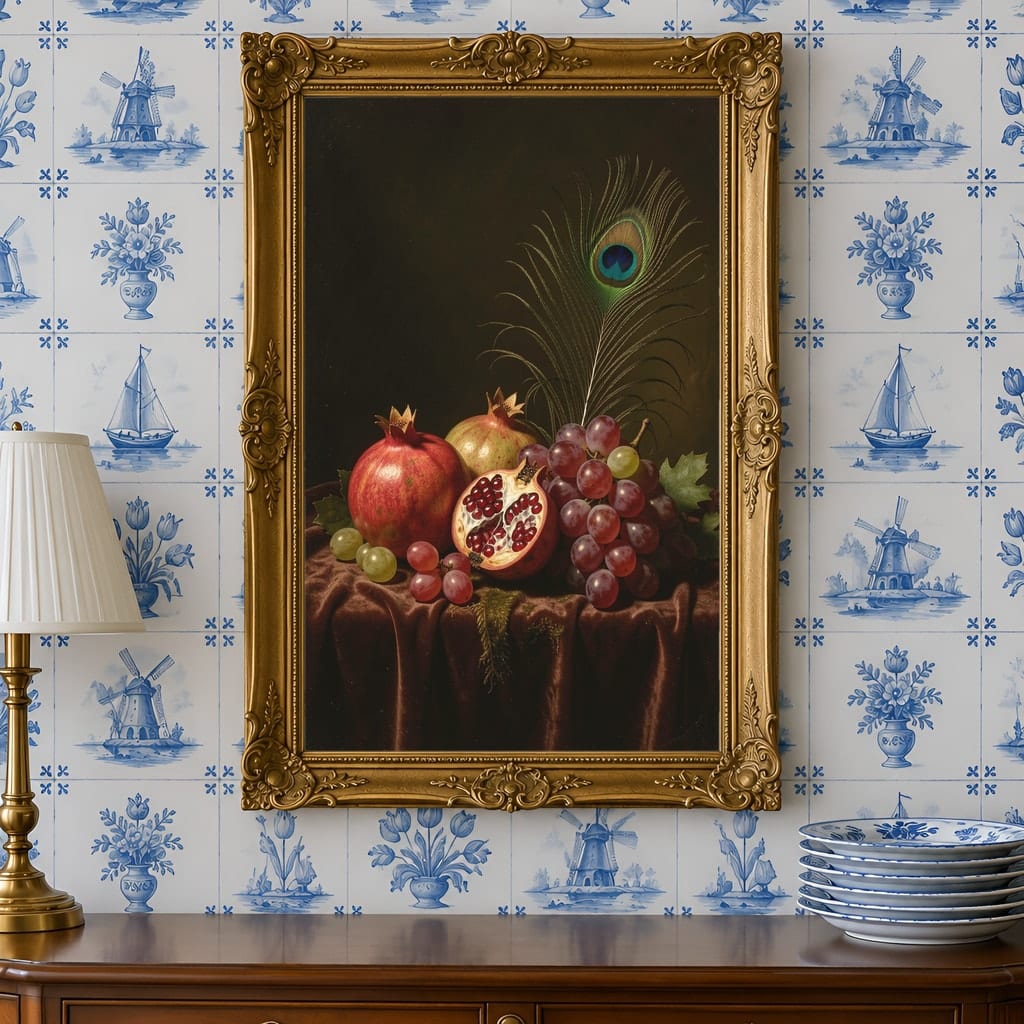 Maximalist Wallpaper Frame Mockup — Bold Pattern Room Wall Art PSD Templates (40 Scenes): mockup scene 24 of 40