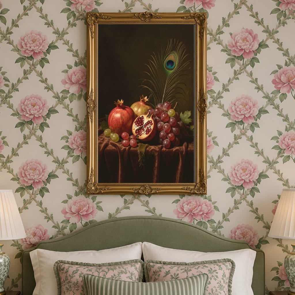 Maximalist Wallpaper Frame Mockup — Bold Pattern Room Wall Art PSD Templates (40 Scenes): mockup scene 33 of 40