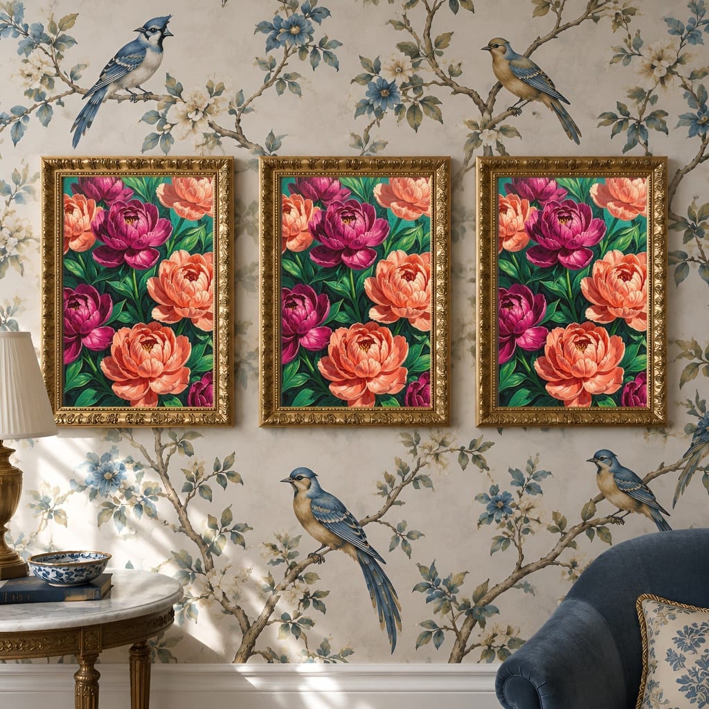 Maximalist Wallpaper Frame Mockup — Bold Pattern Room Wall Art PSD Templates (40 Scenes): mockup scene 35 of 40