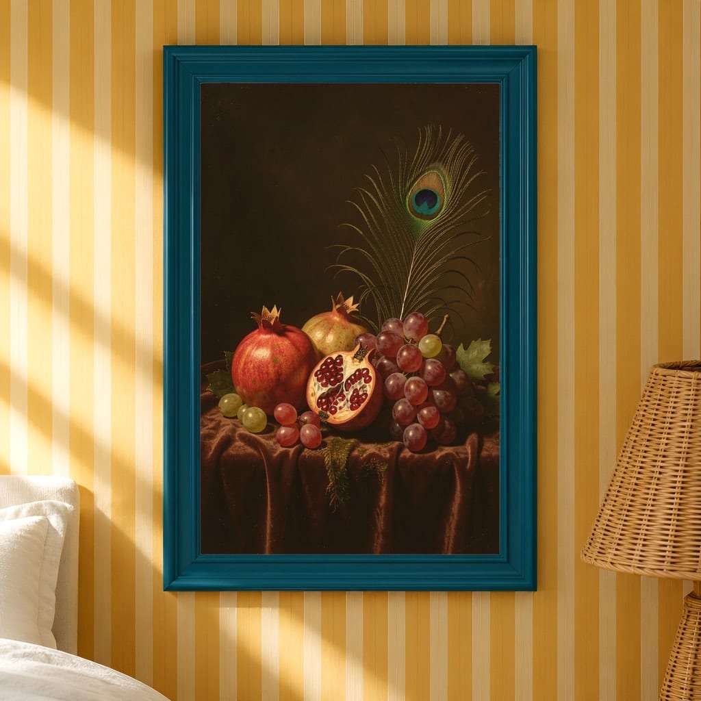 Maximalist Wallpaper Frame Mockup — Bold Pattern Room Wall Art PSD Templates (40 Scenes): mockup scene 37 of 40