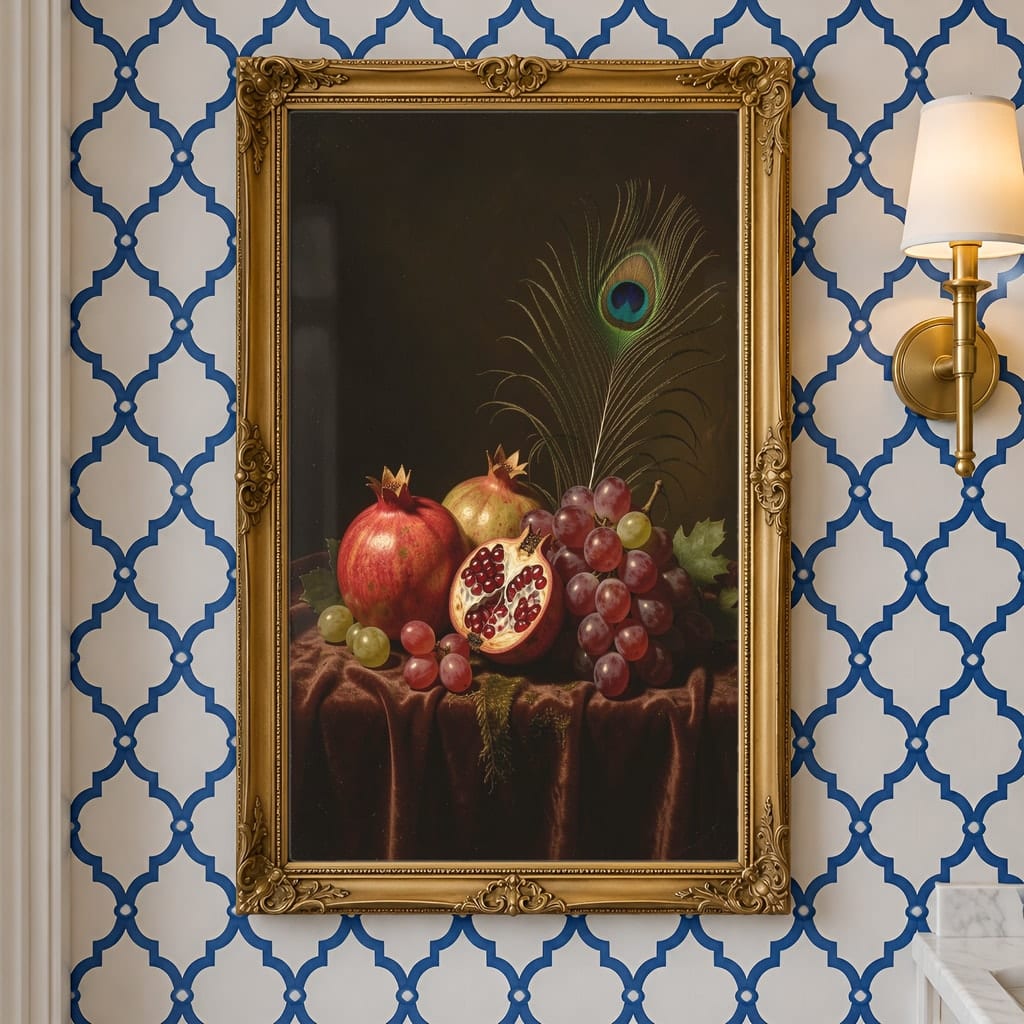 Maximalist Wallpaper Frame Mockup — Bold Pattern Room Wall Art PSD Templates (40 Scenes): mockup scene 5 of 40