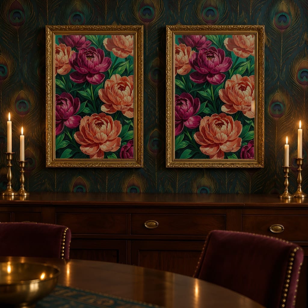 Maximalist Wallpaper Frame Mockup — Bold Pattern Room Wall Art PSD Templates (40 Scenes): mockup scene 6 of 40