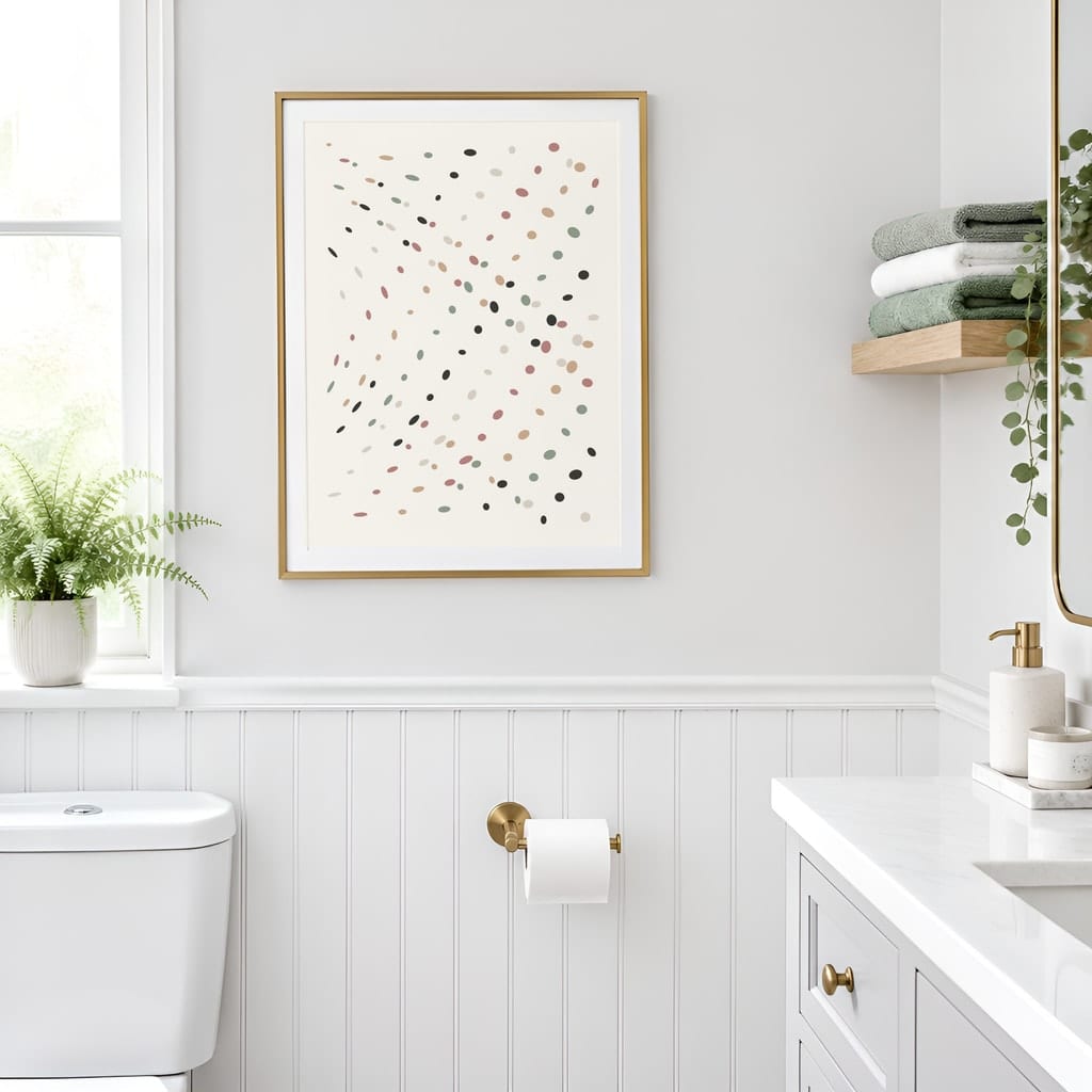 Bathroom Wall Art Mockup — Minimalist Frame PSD Templates (20 Scenes): mockup scene 10 of 20