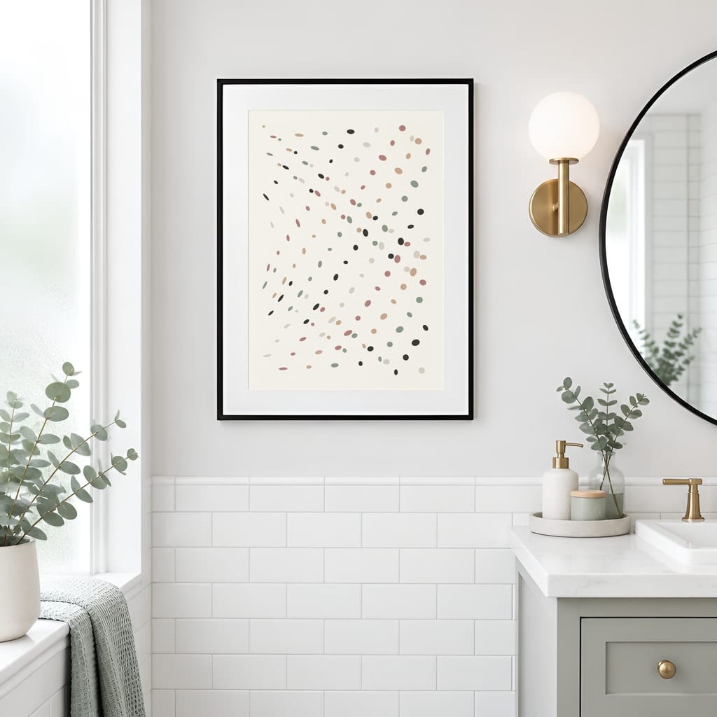 Bathroom Wall Art Mockup — Minimalist Frame PSD Templates (20 Scenes): mockup scene 17 of 20