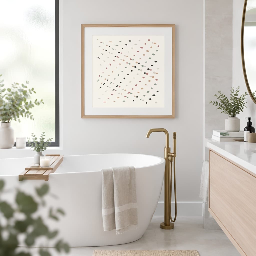 Bathroom Wall Art Mockup — Minimalist Frame PSD Templates (20 Scenes): mockup scene 4 of 20
