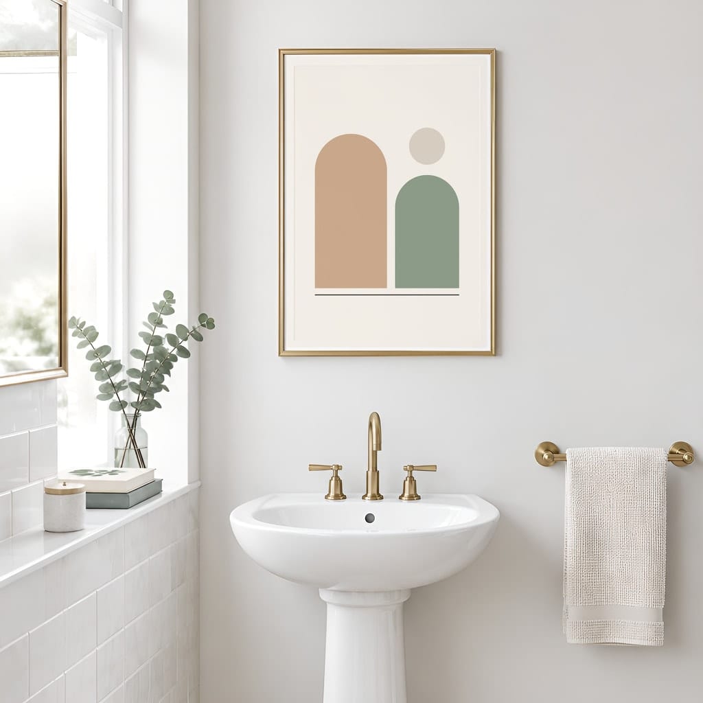 Bathroom Wall Art Mockup — Minimalist Frame PSD Templates (20 Scenes): mockup scene 6 of 20