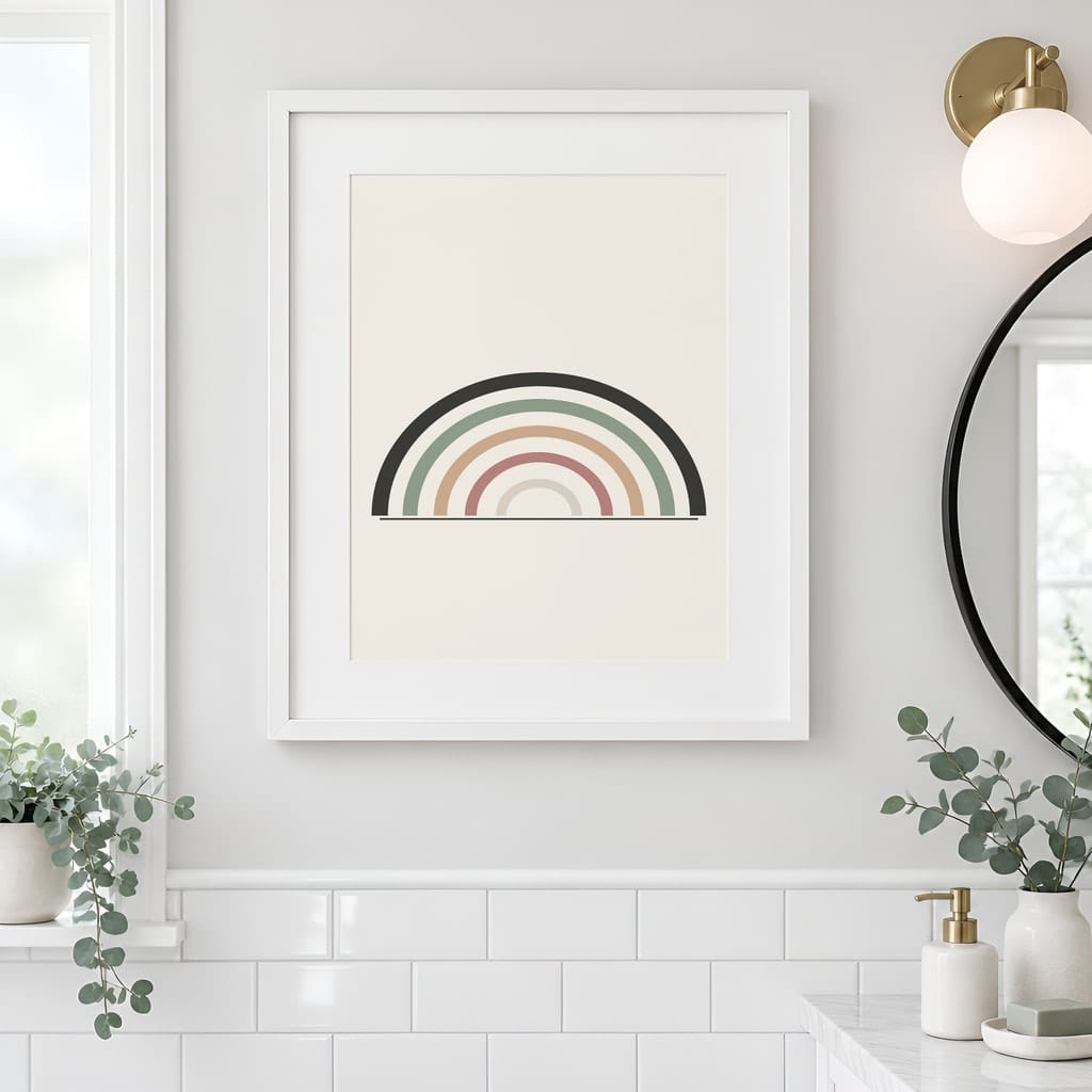 Bathroom Wall Art Mockup — Minimalist Frame PSD Templates (20 Scenes): mockup scene 7 of 20
