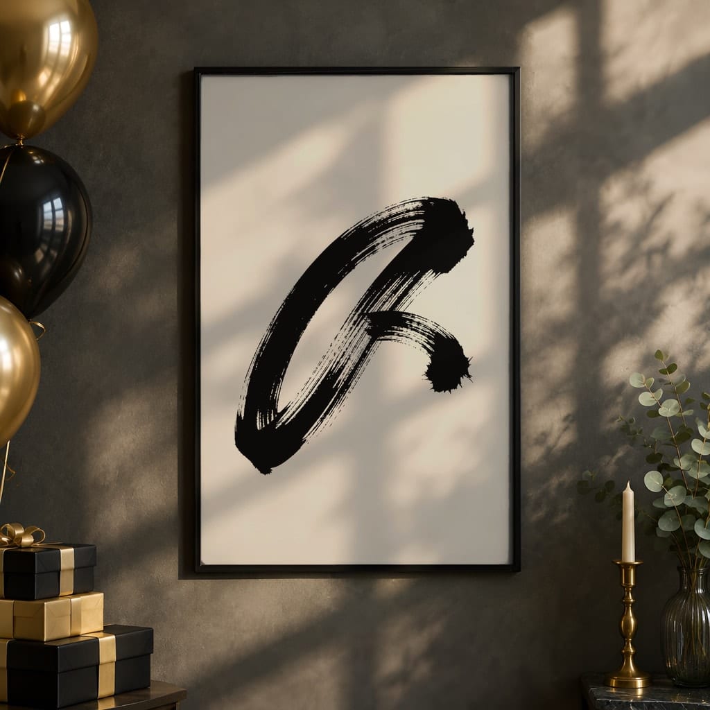 New Year Frame Mockup Bundle — 40 Vertical Champagne and Black Wall Art PSD Mockups: mockup scene 2 of 40