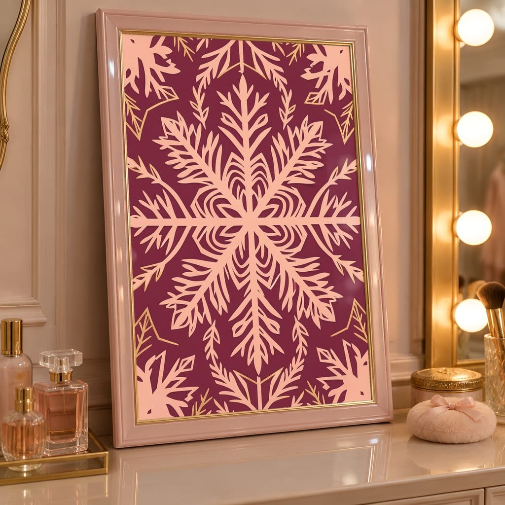 Pink Christmas Frame Mockup — Nutcracker Ballet Pastel Holiday Wall Art PSD Templates (40 Scenes): mockup scene 15 of 40