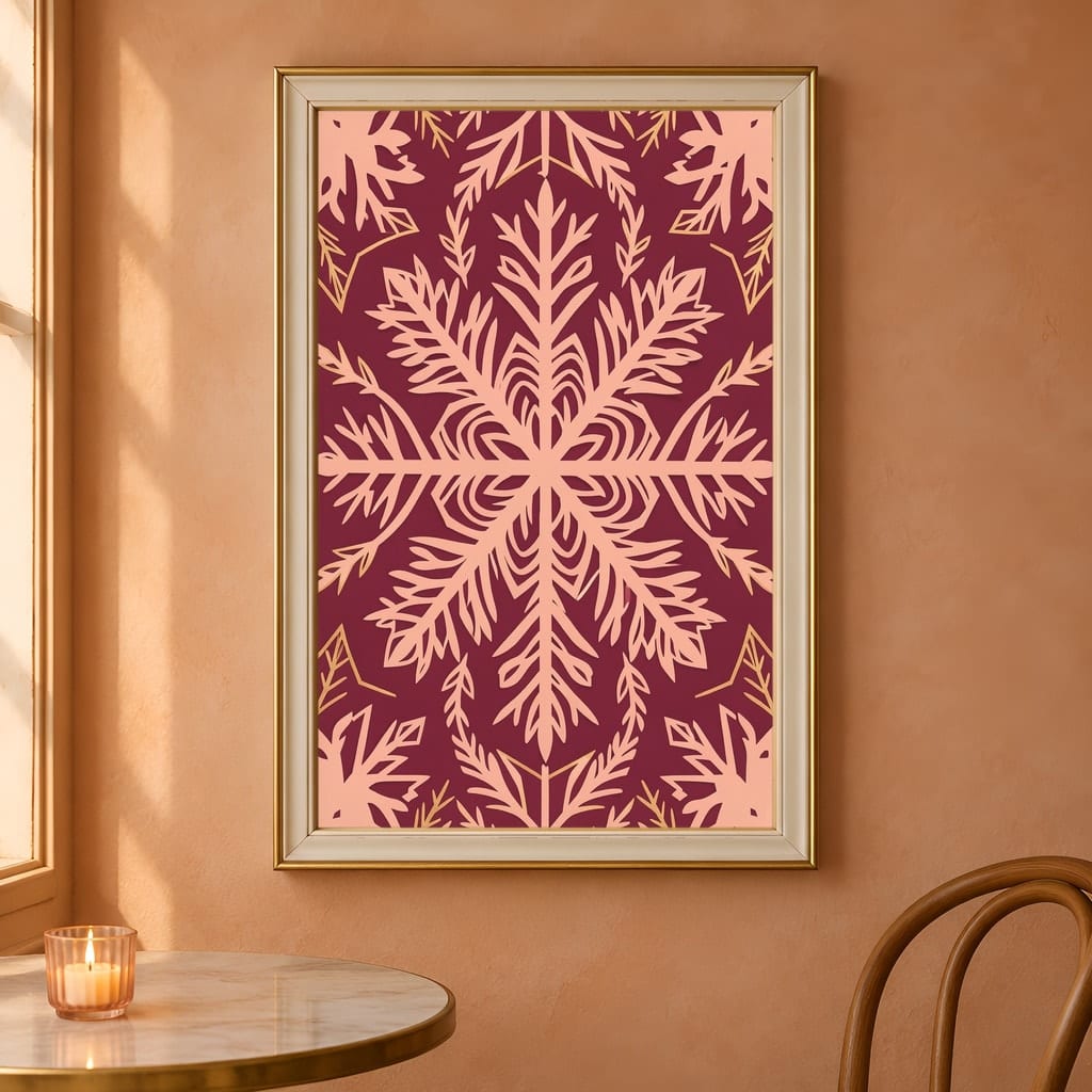 Pink Christmas Frame Mockup — Nutcracker Ballet Pastel Holiday Wall Art PSD Templates (40 Scenes): mockup scene 31 of 40