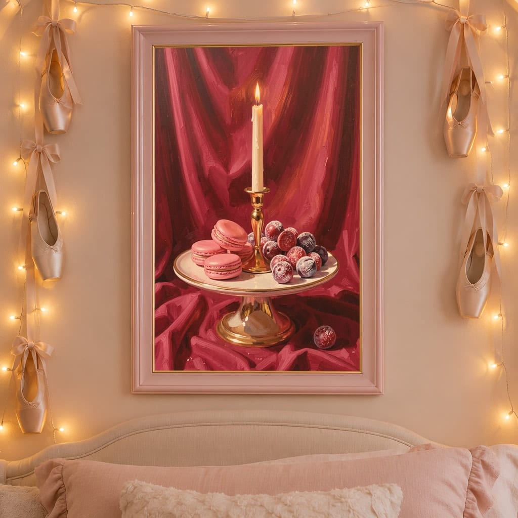 Pink Christmas Frame Mockup — Nutcracker Ballet Pastel Holiday Wall Art PSD Templates (40 Scenes): mockup scene 36 of 40