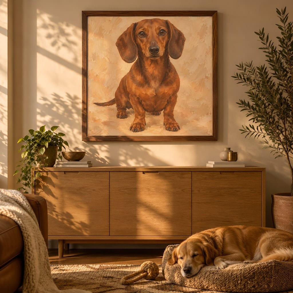 Pet Portrait Frame Mockup Bundle — 40 Square Dog Corner 1:1 Wall Art PSD Mockups: mockup scene 15 of 40