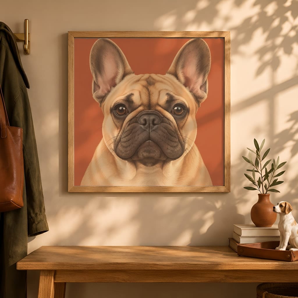 Pet Portrait Frame Mockup Bundle — 40 Square Dog Corner 1:1 Wall Art PSD Mockups: mockup scene 19 of 40