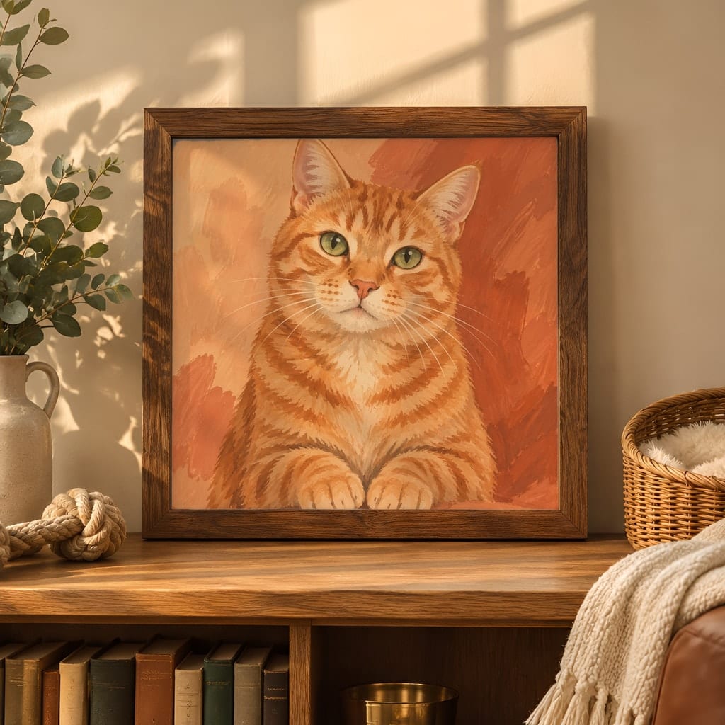 Pet Portrait Frame Mockup Bundle — 40 Square Dog Corner 1:1 Wall Art PSD Mockups: mockup scene 20 of 40
