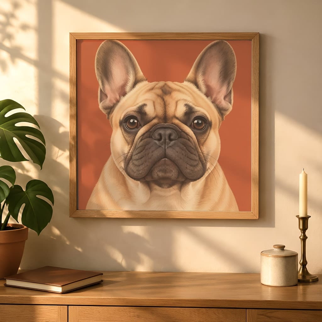 Pet Portrait Frame Mockup Bundle — 40 Square Dog Corner 1:1 Wall Art PSD Mockups: mockup scene 21 of 40