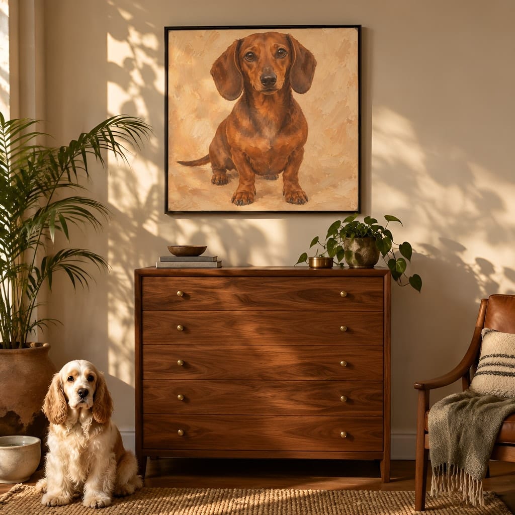 Pet Portrait Frame Mockup Bundle — 40 Square Dog Corner 1:1 Wall Art PSD Mockups: mockup scene 22 of 40