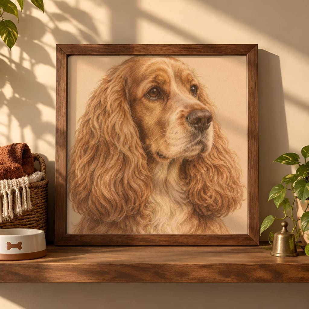 Pet Portrait Frame Mockup Bundle — 40 Square Dog Corner 1:1 Wall Art PSD Mockups: mockup scene 23 of 40