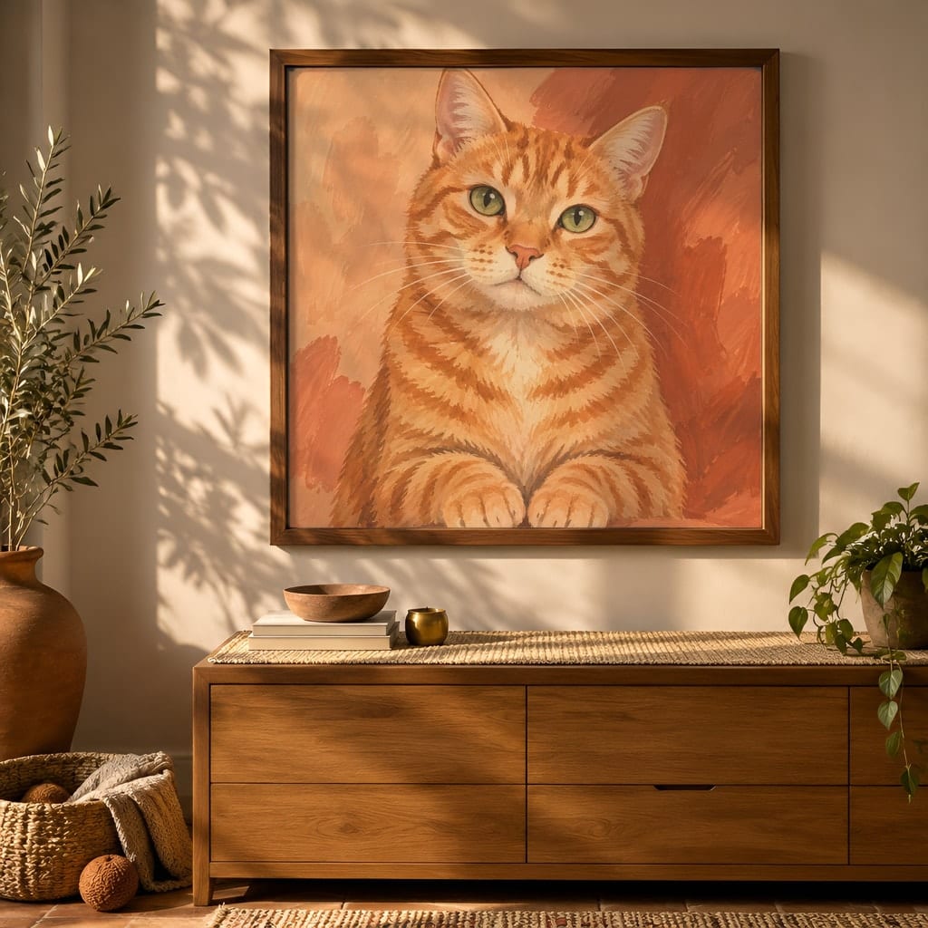 Pet Portrait Frame Mockup Bundle — 40 Square Dog Corner 1:1 Wall Art PSD Mockups: mockup scene 25 of 40