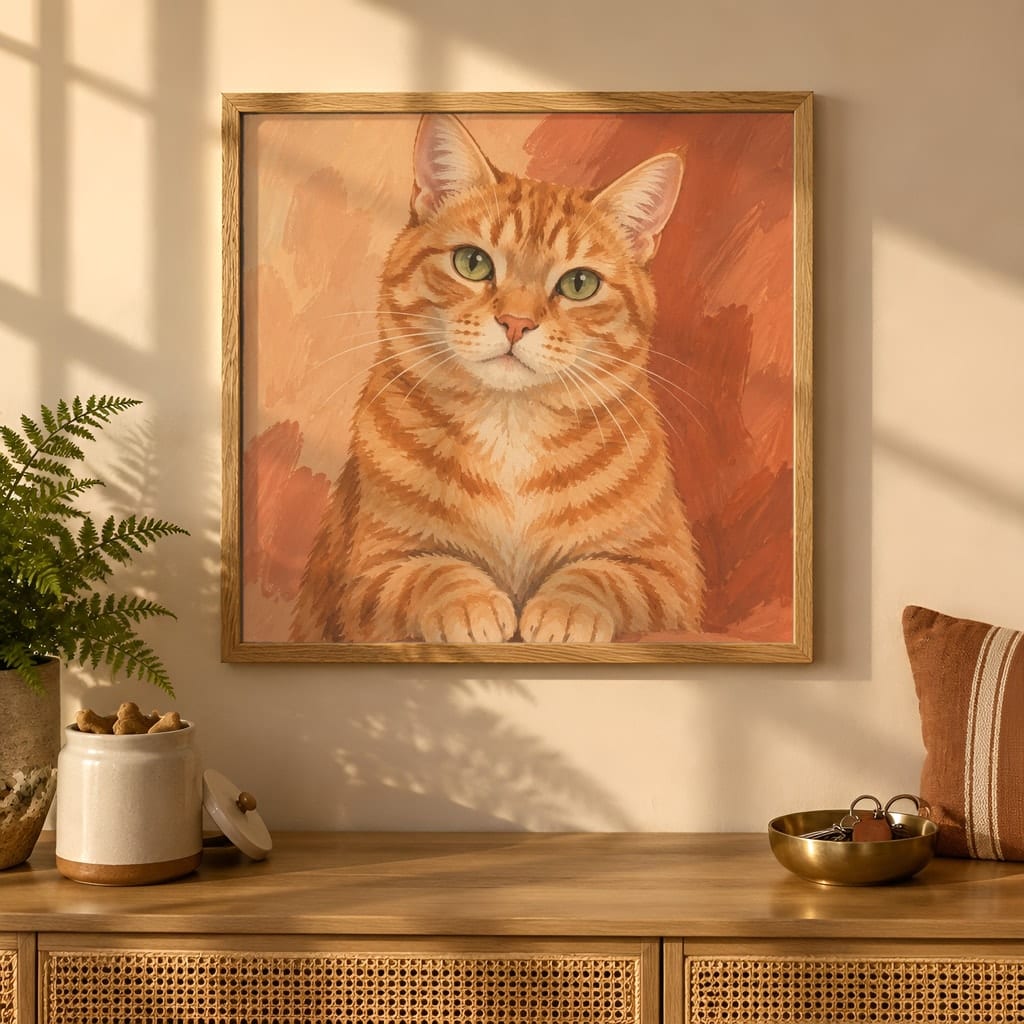 Pet Portrait Frame Mockup Bundle — 40 Square Dog Corner 1:1 Wall Art PSD Mockups: mockup scene 26 of 40