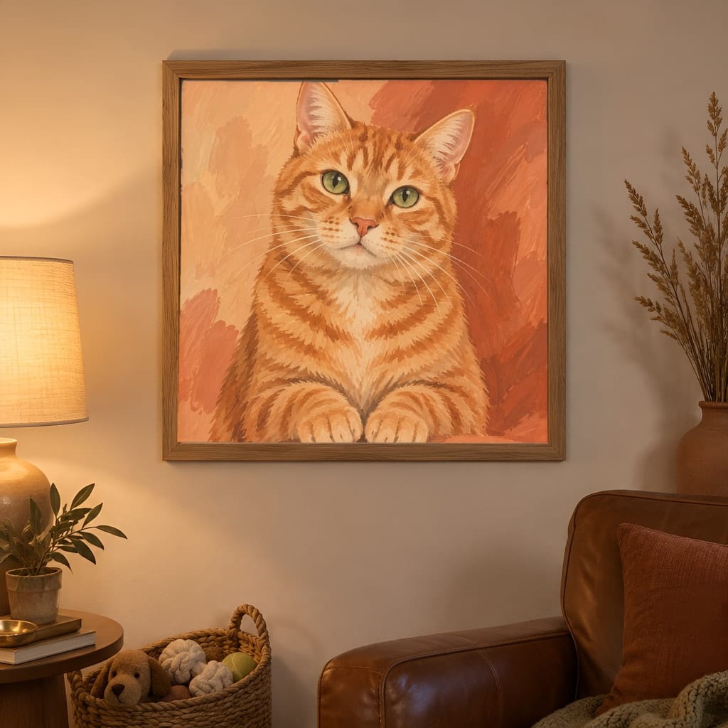 Pet Portrait Frame Mockup Bundle — 40 Square Dog Corner 1:1 Wall Art PSD Mockups: mockup scene 29 of 40