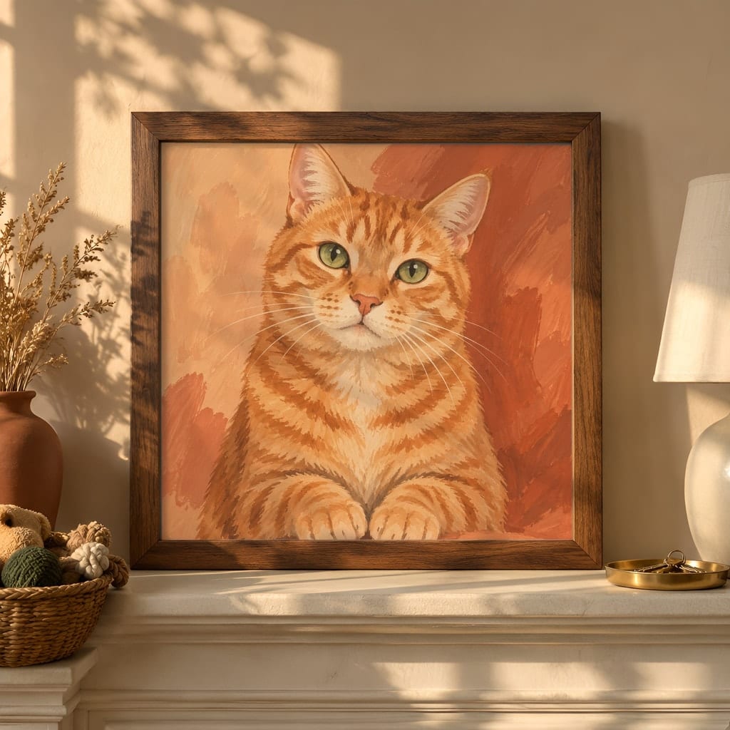 Pet Portrait Frame Mockup Bundle — 40 Square Dog Corner 1:1 Wall Art PSD Mockups: mockup scene 3 of 40