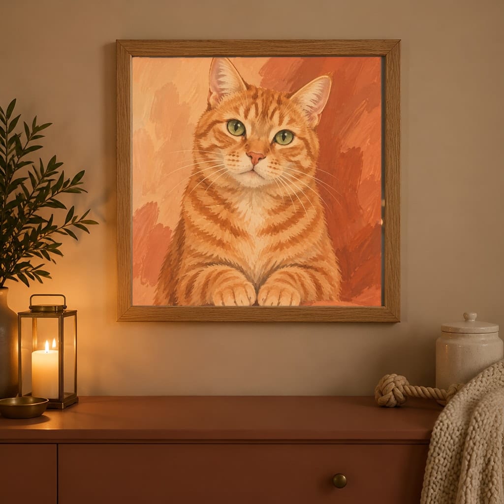 Pet Portrait Frame Mockup Bundle — 40 Square Dog Corner 1:1 Wall Art PSD Mockups: mockup scene 31 of 40