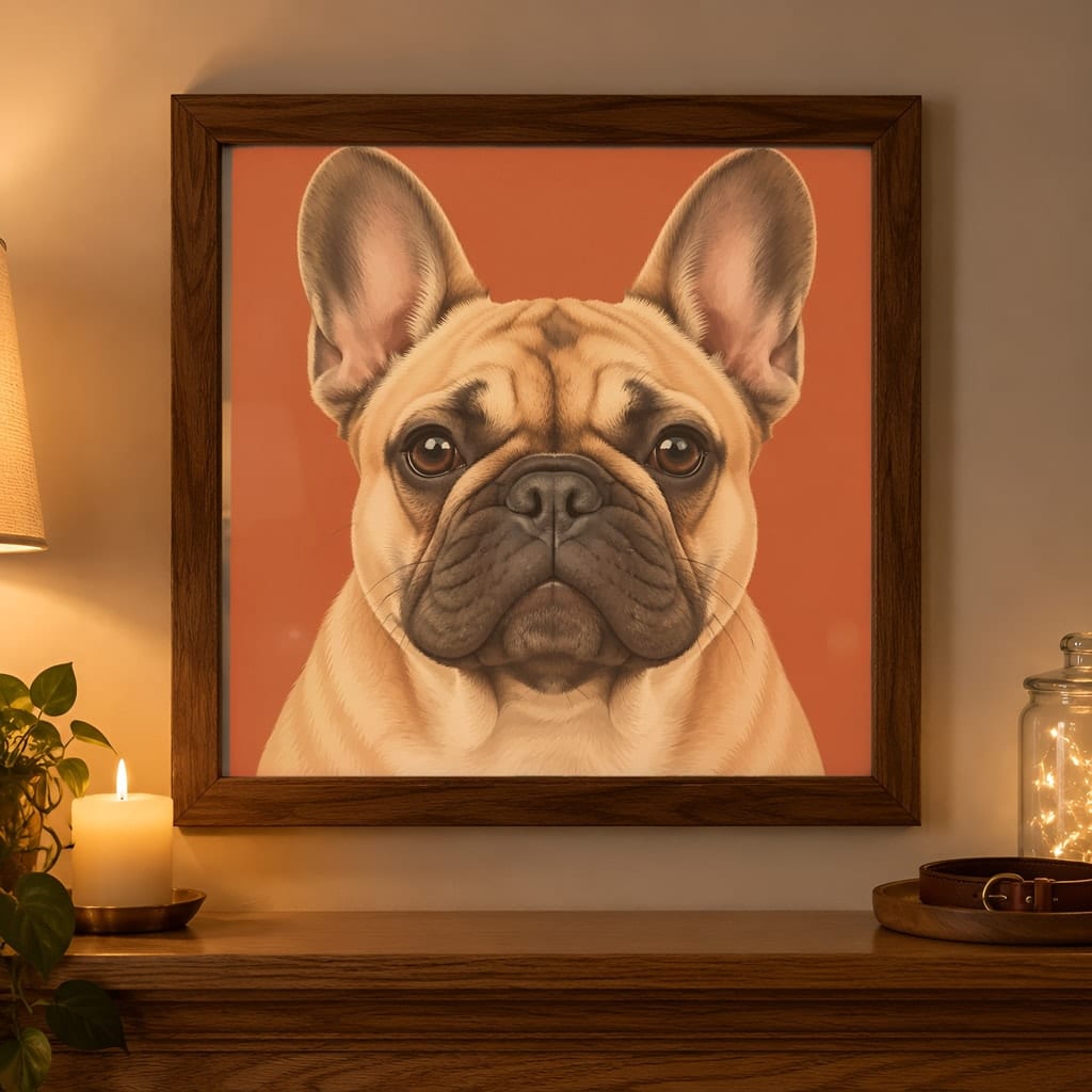 Pet Portrait Frame Mockup Bundle — 40 Square Dog Corner 1:1 Wall Art PSD Mockups: mockup scene 33 of 40
