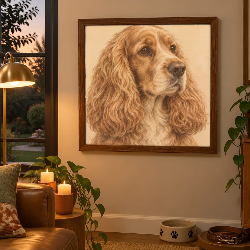 Pet Portrait Frame Mockup Bundle — 40 Square Dog Corner 1:1 Wall Art PSD Mockups: mockup scene 35 of 40