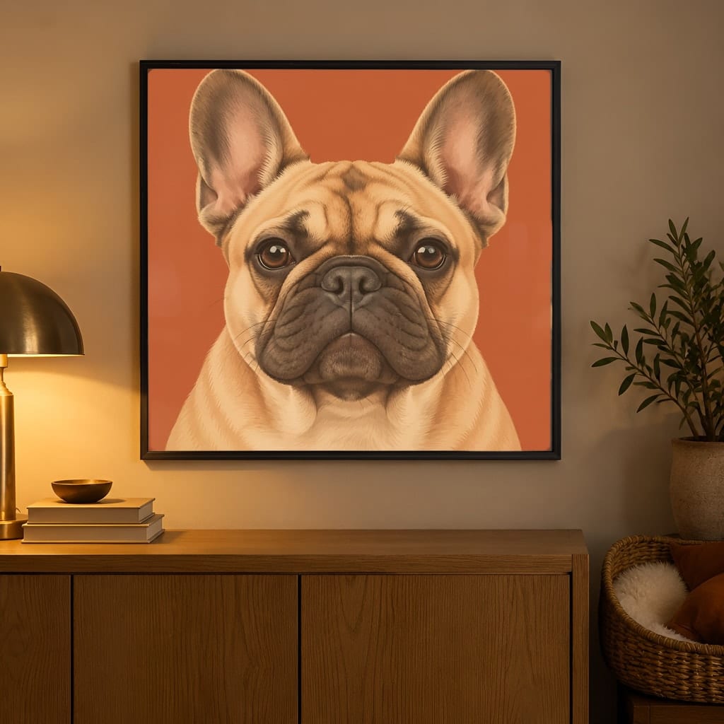Pet Portrait Frame Mockup Bundle — 40 Square Dog Corner 1:1 Wall Art PSD Mockups: mockup scene 37 of 40