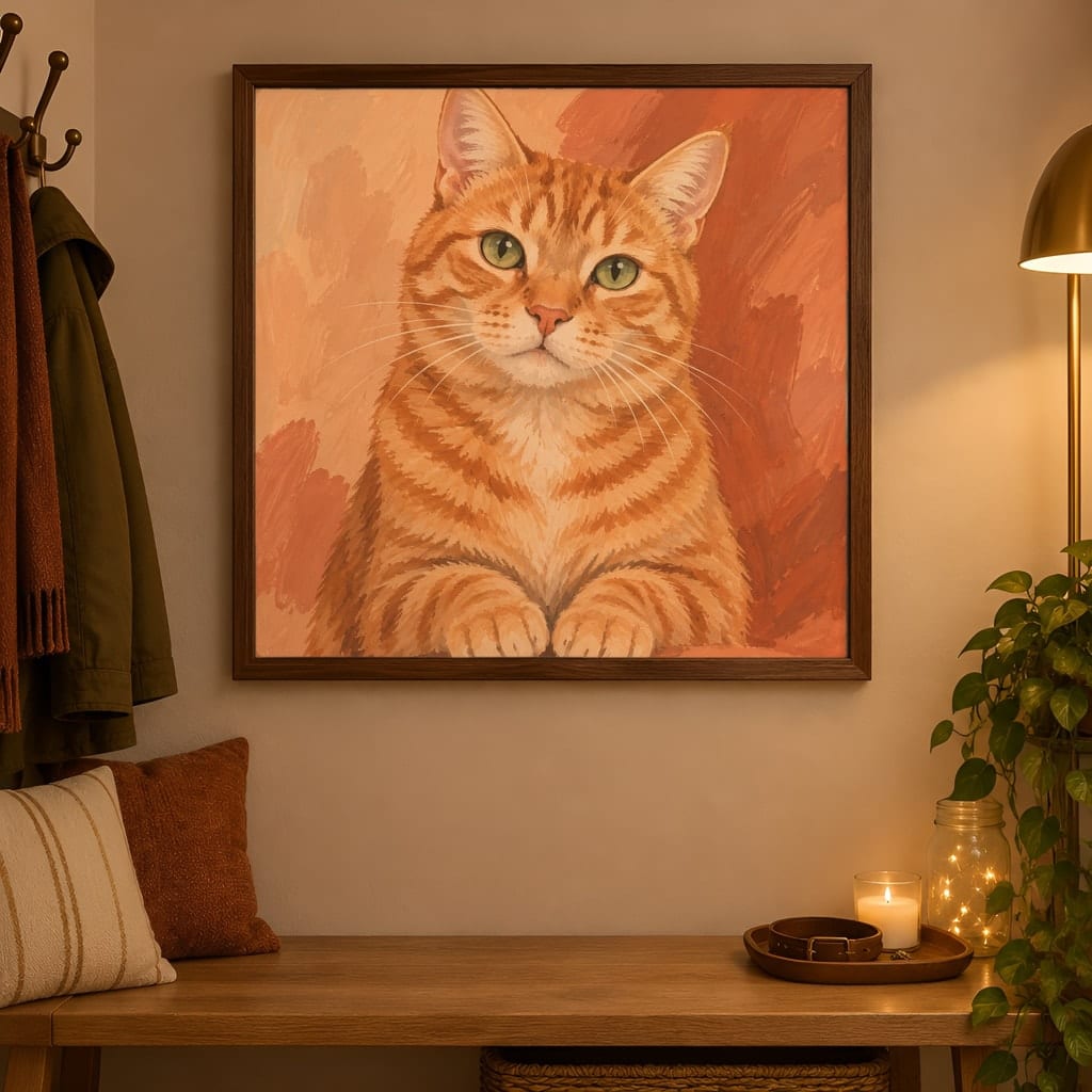 Pet Portrait Frame Mockup Bundle — 40 Square Dog Corner 1:1 Wall Art PSD Mockups: mockup scene 40 of 40