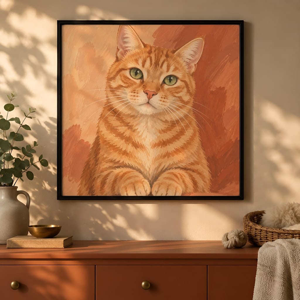 Pet Portrait Frame Mockup Bundle — 40 Square Dog Corner 1:1 Wall Art PSD Mockups: mockup scene 7 of 40