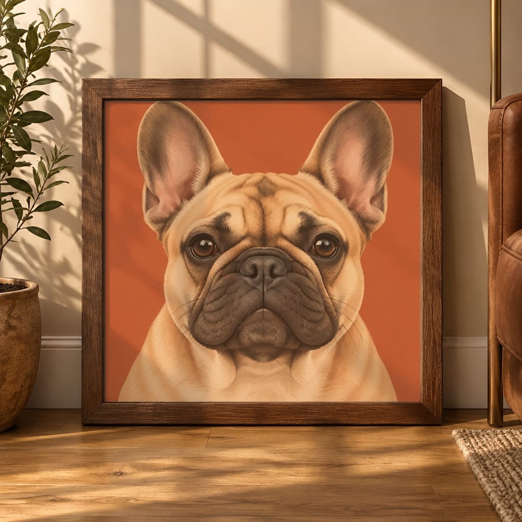 Pet Portrait Frame Mockup Bundle — 40 Square Dog Corner 1:1 Wall Art PSD Mockups: mockup scene 8 of 40