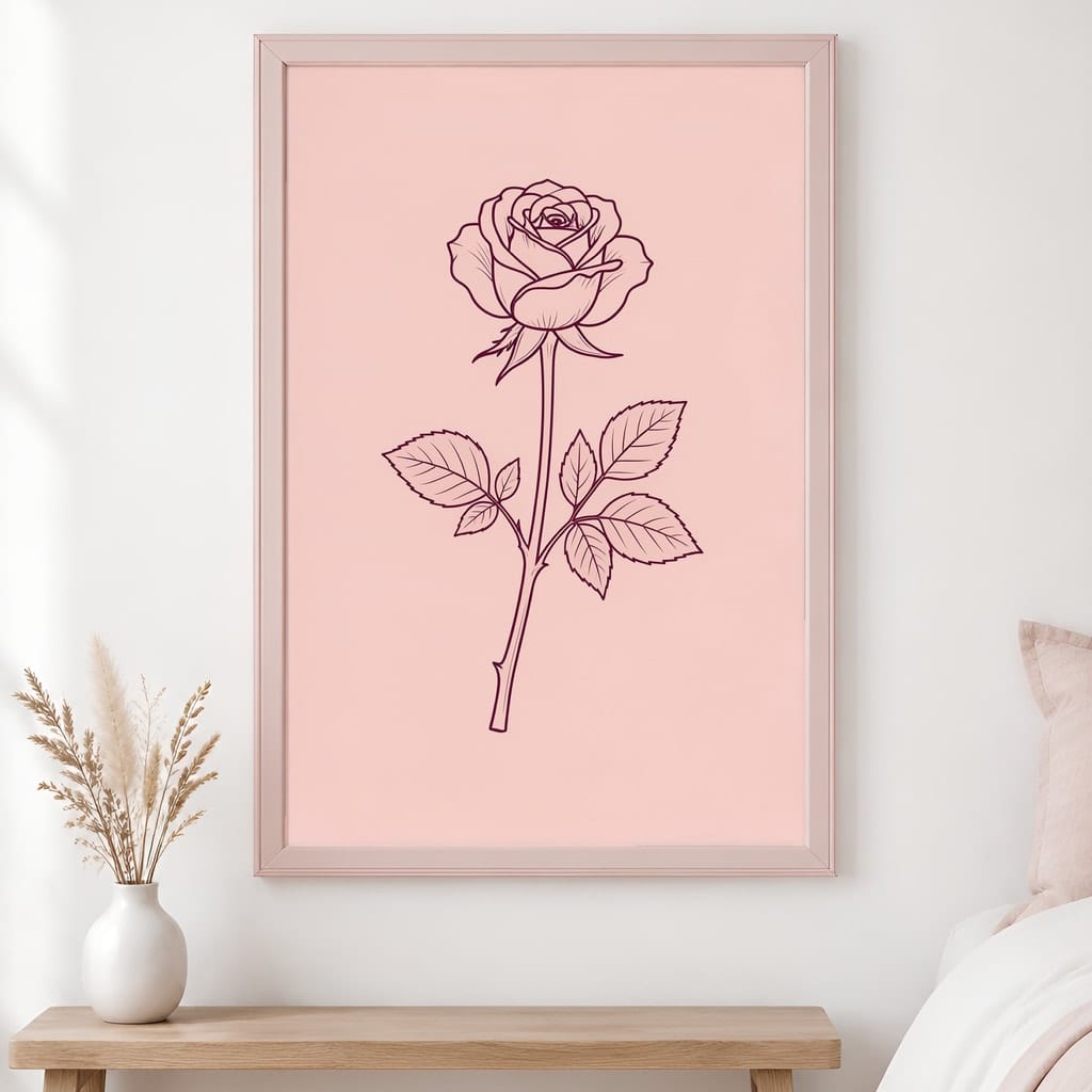 Pink Bedroom Frame Mockup Bundle — Blush Nursery Wall Art PSD Templates (40 Scenes) — first mockup scene from the pack